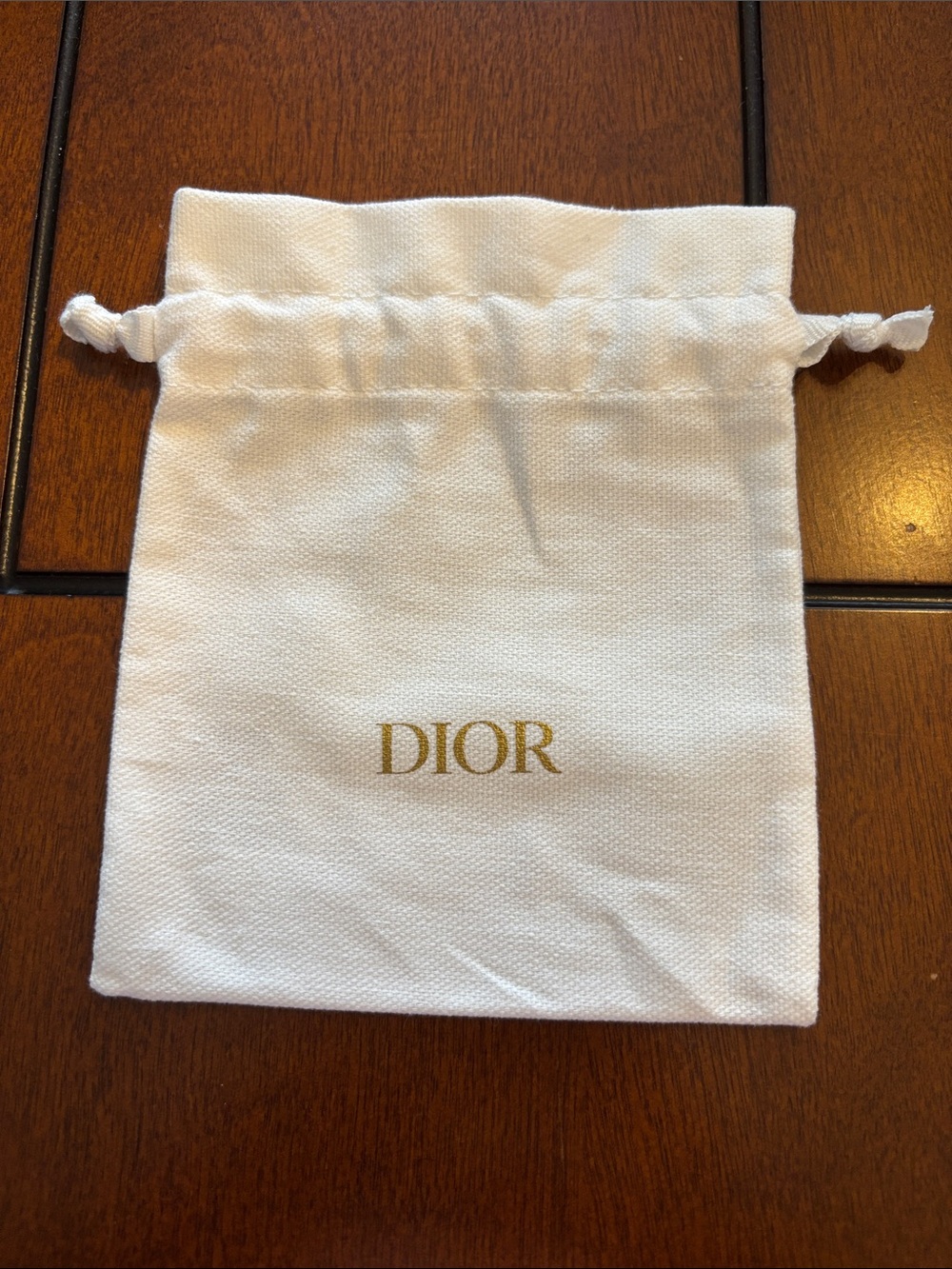Dior White Pouch with Gold Logo